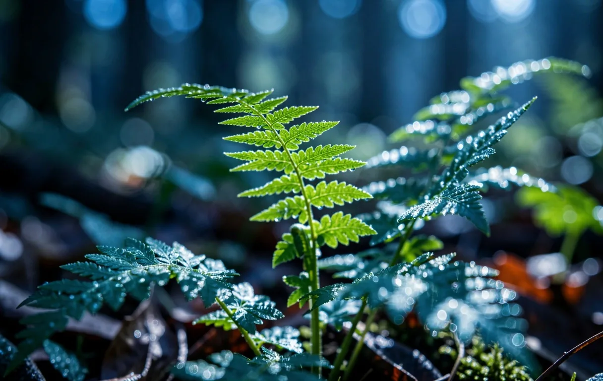 Macro botanical growth and sunlight
